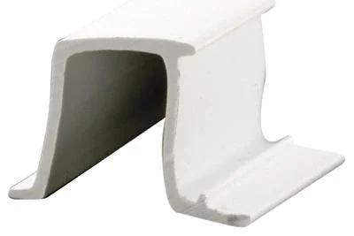 Snap-In Glass Retainer, Rigid White Vinyl, 72 Inches Length