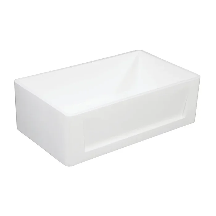 Solid Surface White Stone Apron Front Farmhouse Single Bowl Kitchen Sink 30 x 18 x 10″ with Apron Design – KSGKFA301810SQ