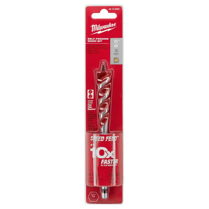 Speed Feed Wood Boring Drill Bit, 5/8 Inch Diameter by 6 Inch Length