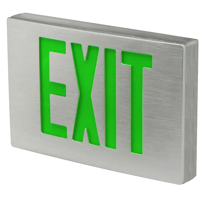 Standard-BL Die-Cast Aluminum Exit Sign Double Face Green Letters Aluminum Housing Aluminum Face Panel AC Only No Self-Diagnostics Dual Circuit With 120V Input No (KXTEU2GAA2C-120-USA)