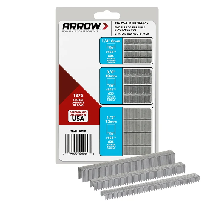 Staples Multi-Pack, 1/4, 3/8 & 1/2-In, 625-Pk. Of Each