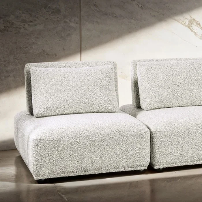 Stavanger 3-Seater Sofa in Light Gray Bouclé