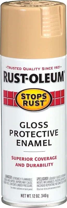 Stops Rust Spray Enamel Paint, Sand Gloss Finish, 12 Ounce Can