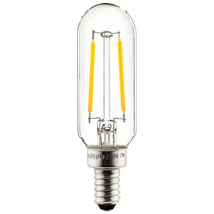 Sunlite T8/LED/FS/2W/E12/27K/6PK 2W LED T8 Bulb 130Lm Warm White 2700K Candelabra E12 Base (80498-SU)