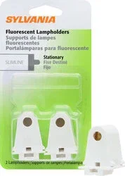 Sylvania FLHSLST Slimline Stationary End Fluorescent Lampholder 2-Pack Priced Per Each (48174)