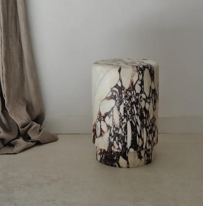 Tabou Stool, Calacatta Viola