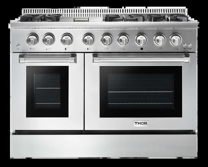 THOR Kitchen 48 Inch Dual Fuel Range in Stainless Steel – Professional – HRD4803U