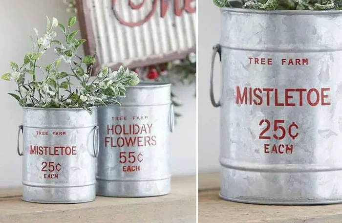 Tree Farm Holiday Buckets Set of 2 – Holiday Galvanized Records – Decor Steals