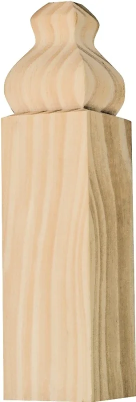 Trim Block Moulding Outside Base Pine Wood 4.5 Inches by 1.1 Inches by 1.1 Inches