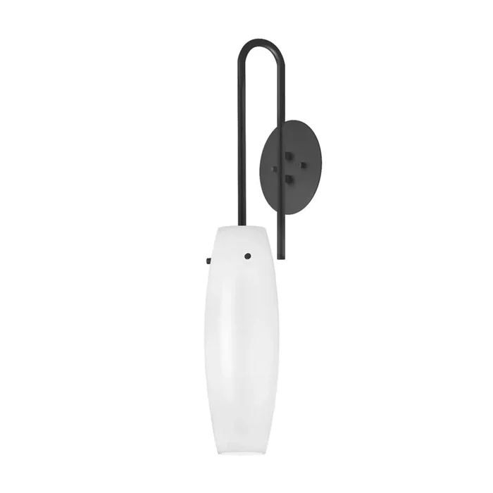 Troy Lighting – B1051-SBK – One Light Wall Sconce – Cyan – Soft Black – B1051SBK