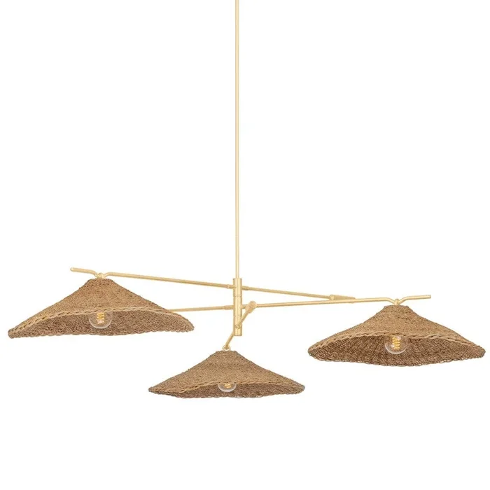 Troy Lighting – F8772-VGL – Three Light Chandelier – Valier – Vintage Gold Leaf – F8772VGL