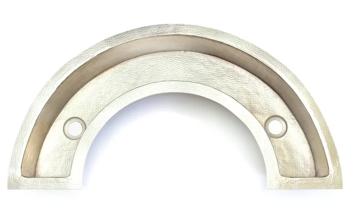 TUSCANY in Brushed Nickel – BP007BN – Horseshoe Shape Under Mount Bar Copper Sink with 1.5″ Flat Rim – 40 x 21 x 6″ – Gauge 16