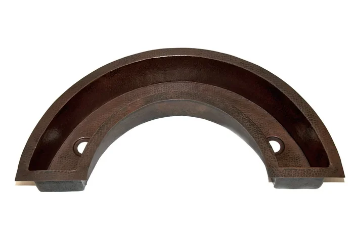 TUSCANY in Cafe Viejo – BP007CV – Horseshoe Shape Under Mount Bar Copper Sink with 1.5″ Flat Rim – 40 x 21 x 6″ – Gauge 16