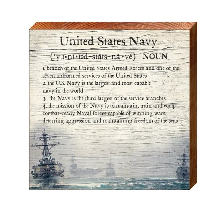 United States Navy Definition Wooden Sign | Wall Art Print on Real Wood | Home Decor
