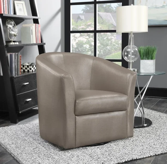 Upholstery Sloped Arm Accent Swivel Chair Champagne 902726 by Coaster Furniture