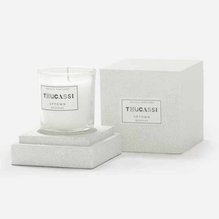 Uptown Candle, 2oz w/ Faux Shagreen Box & Tray