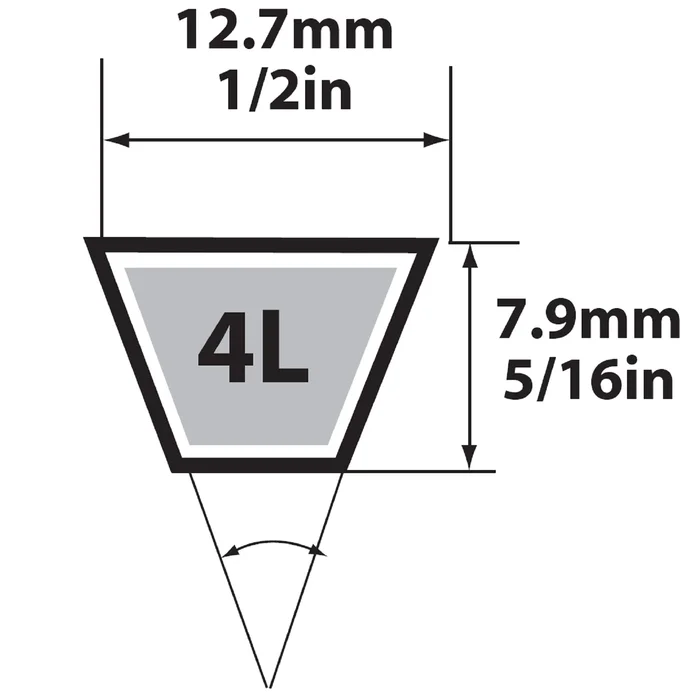 V BELT 1/2″ X 43″