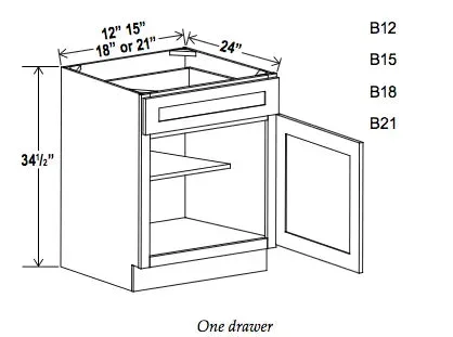 Vanity Base Cabinets 21″D – Builder Line