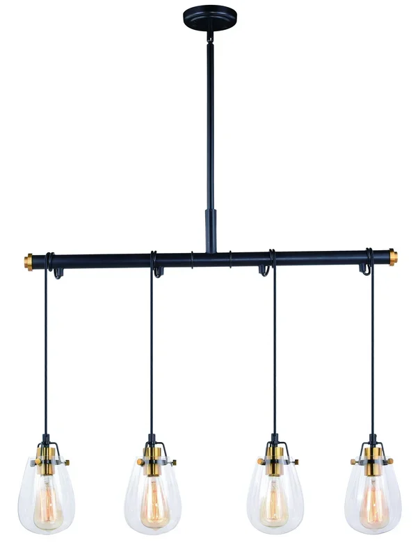 Vaxcel – Four Light Linear Chandelier – Kassidy