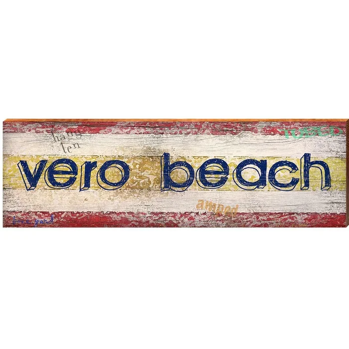 Vero Beach Striped | Wall Art Print on Real Wood