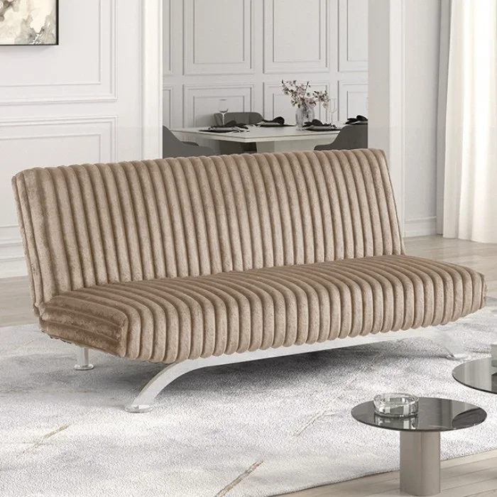 Villeneuve Taupe Futon Sofa Bed FM2906TP Contemporary by Furniture of America