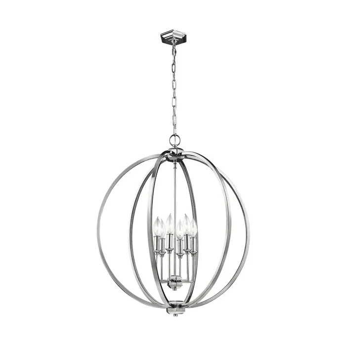 Visual Comfort Studio – Six Light Pendant – Corinne – F30616PN