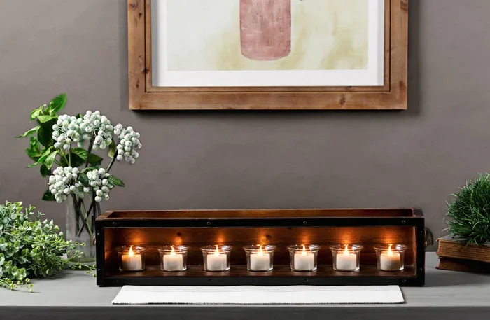 Votive Candle Holder | Wooden Votive Candle Holder – Decor Steals