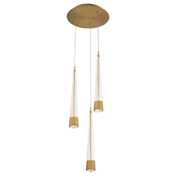 W.A.C. Lighting – PD-59403R-AB – LED Chandelier – Quill – Aged Brass – PD59403RAB