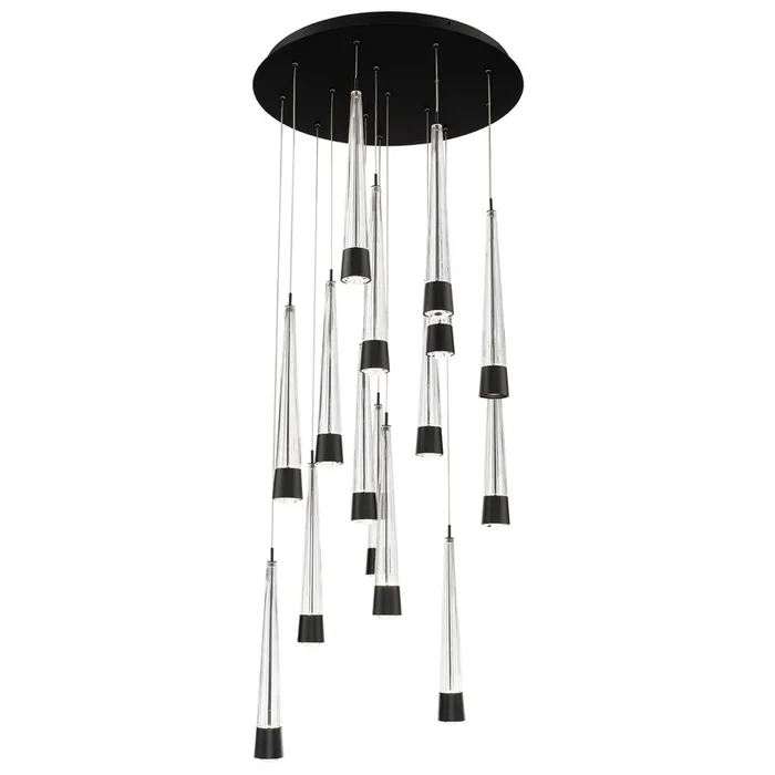 W.A.C. Lighting – PD-59415R-BK – LED Chandelier – Quill – Black – PD59415RBK