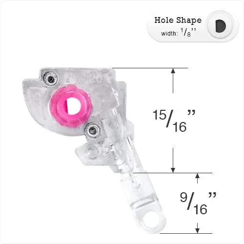 Wand Tilt Mechanism with 1/8″ D Shaped Hole for Mini Blinds – Pink Gear