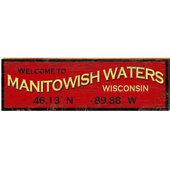Welcome to Manitowish Waters Wooden Sign | Wall Art Print on Real Wood