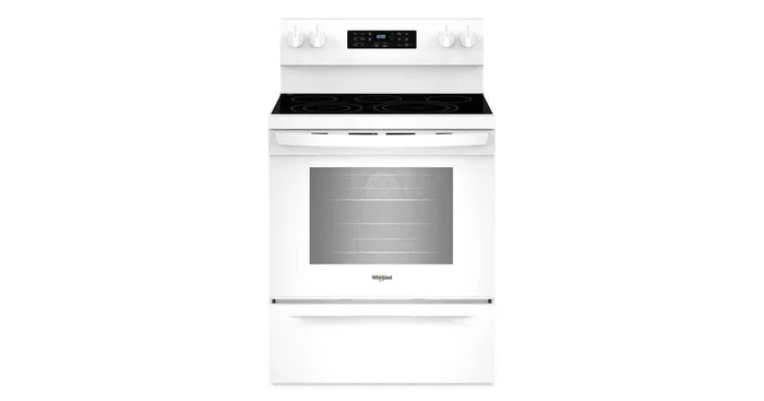 WHIRLPOOL 30-inch Energy Star Electric Range with Air Cooking Technology, No Preheat Air Fry and Air Baking and Self Clean WFES5030RW