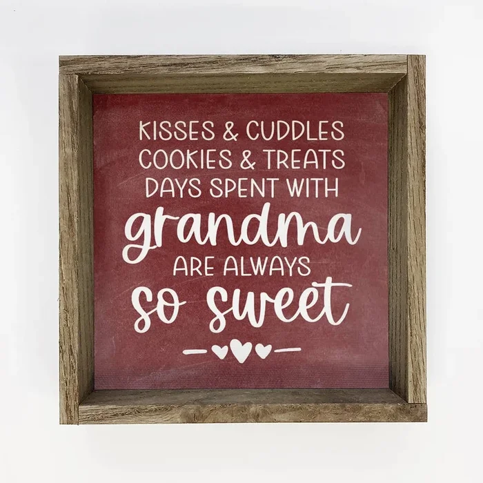 Wood Grandma’s Sign Gift – Kisses and Cuddles