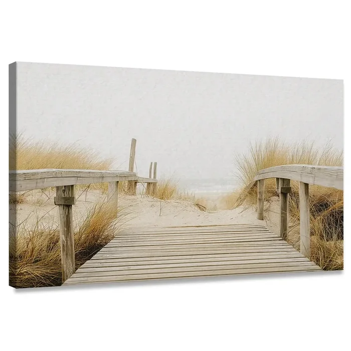 Wooden Beach Walkway Canvas Wall Art