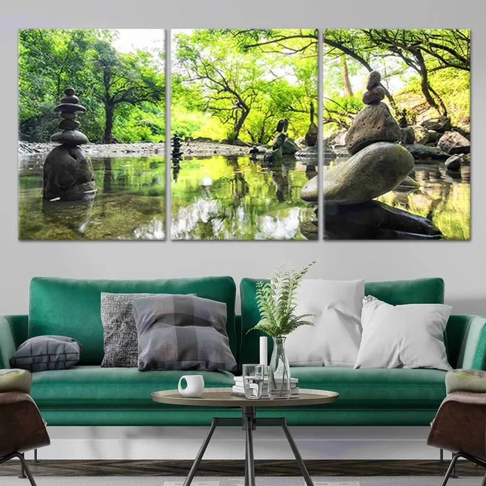 Zen Rock Garden Wall Art Canvas