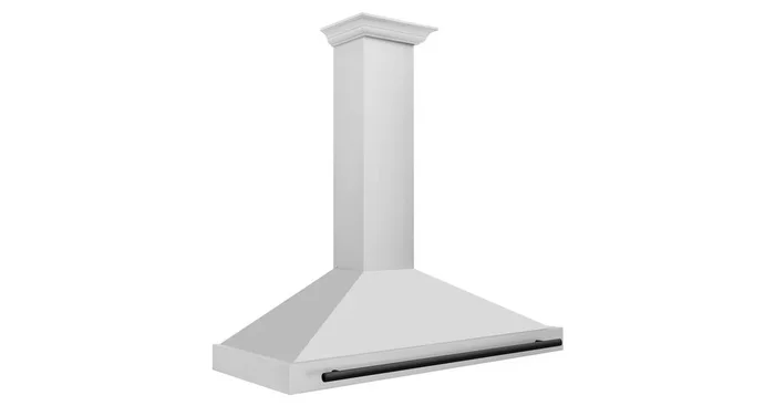 ZLINE KITCHEN AND BATH ZLINE 48 in. Autograph Edition Convertible Stainless Steel Range Hood with Stainless Steel Shell and Matte Black Accents (KB4STZ-48-MB) KB4STZ48MB