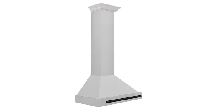 ZLINE KITCHEN AND BATH ZLINE Autograph Edition 30 in. Convertible Satin Stainless Steel Wall Mount Range Hood with Matte Black Handle (KB4SNZ-30-MB) KB4SNZ30MB