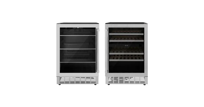 ZLINE KITCHEN AND BATH ZLINE Kitchen Package with 24″ Wine Cooler and 24″ Beverage Fridge (2KP-RBV-RWV) 2KPRBVRWV