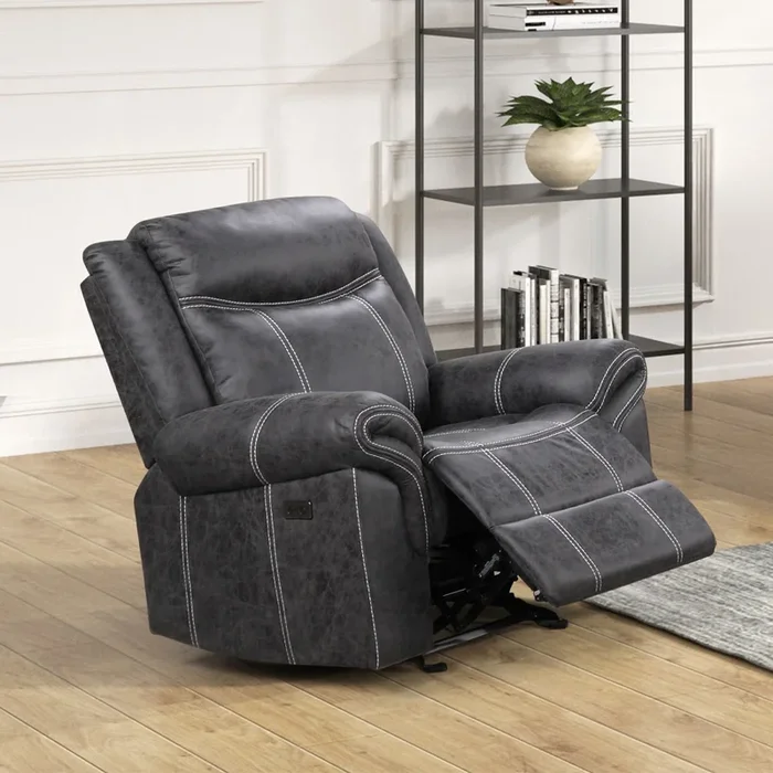 Zubaida Gray Power Motion Glider Recliner LV04672 By ACME